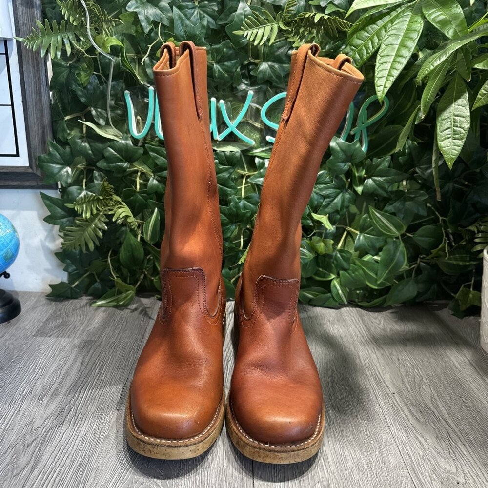 Vintage 70’s Campus Pull On Boots 10 D Leather Ri… - image 2